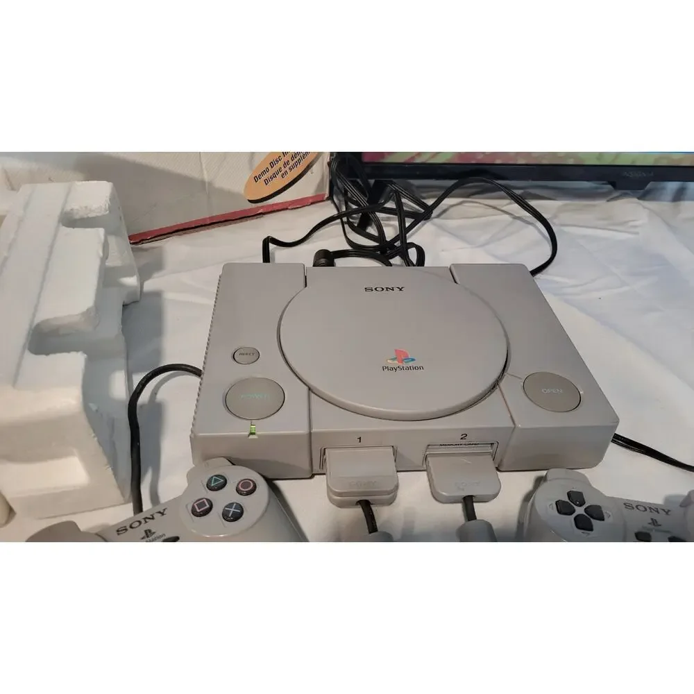 Sony PlayStation PS1 Console Bundle CIB Original Box DDR Game 2 Controllers...